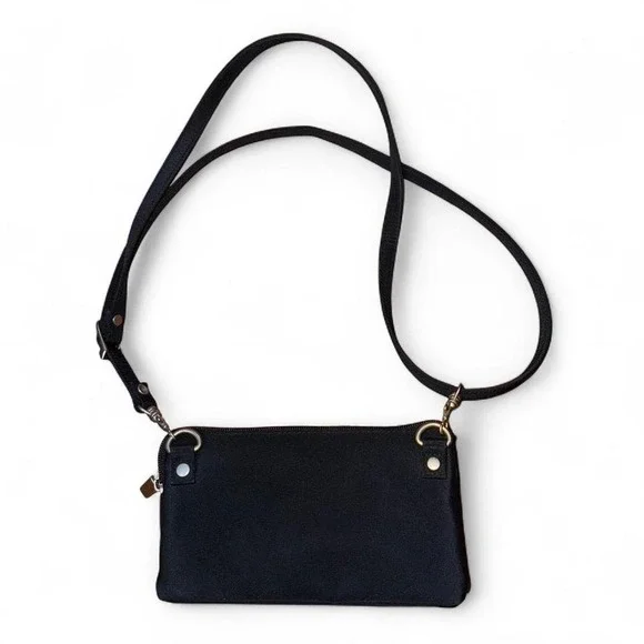 Black nylon shoulder/crossbody bag with adjustable strap - Picture 2 of 4